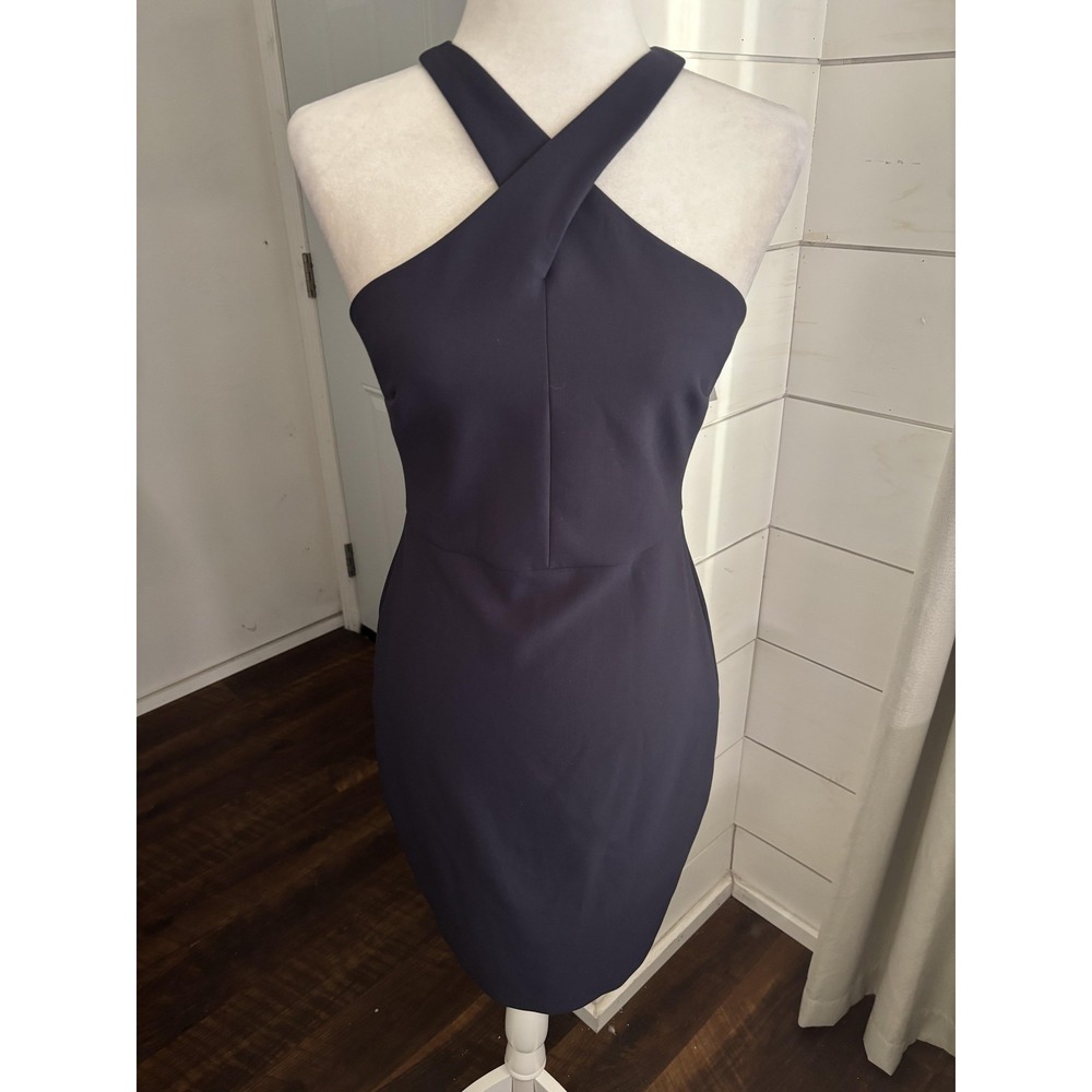 Likely‎ Carolyn Dress Womens 4 Navy Halter Bodycon Sheath Cocktail Party Formal